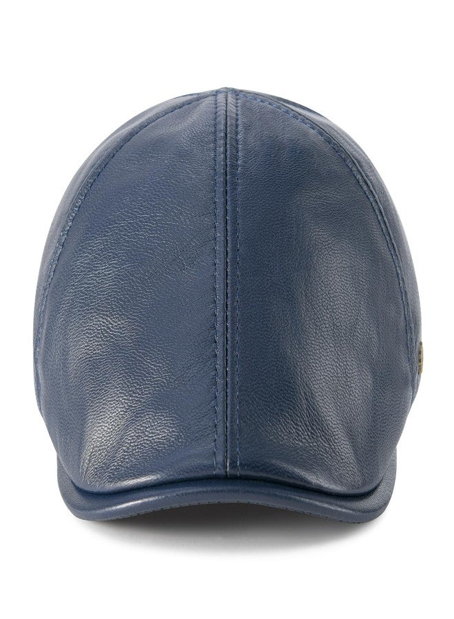 VOBOOM Leather Ivy Newsboy Caps 6 Panel Cabbie Beret Hat (7 1/2, Navy) - Image 3